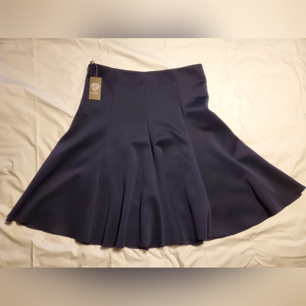 NWT - Vince Camuto Women Blue Navy Stone Flared Skirt- Size 14